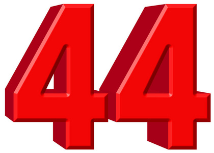 上孤立44 岁生日的巧克力蛋糕白霜森林 44生日蜡烛数 44阿拉伯数字 44