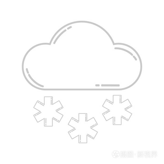 天气预报下雪简笔画图片