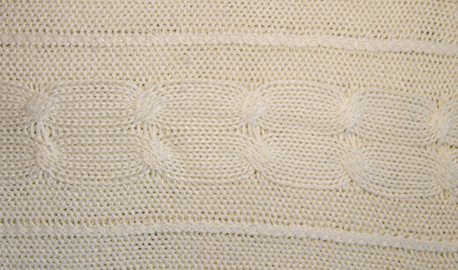 白色针织羊毛质地。针织的图案