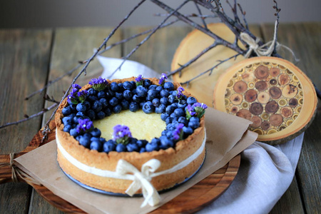 自制蓝莓芝士蛋糕与意大利乳清干酪