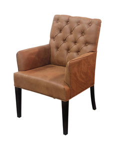 复古棕色皮革椅子