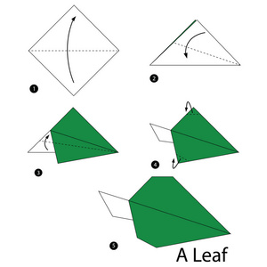 一步一步的说明如何使折纸叶