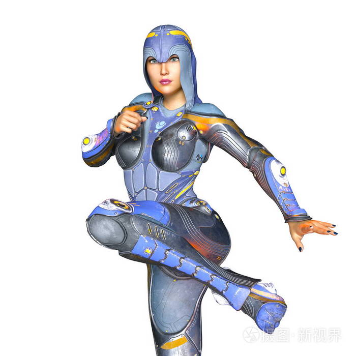 3dcg渲染的女机器人