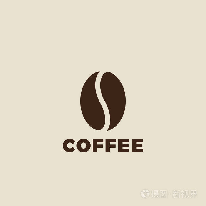 咖啡豆的标志设计矢量