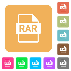 Rar 文件格式圆形方形平面图标