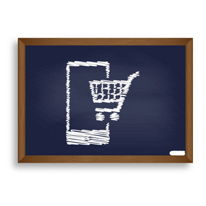 蓝白色的粉笔图标学校博照片