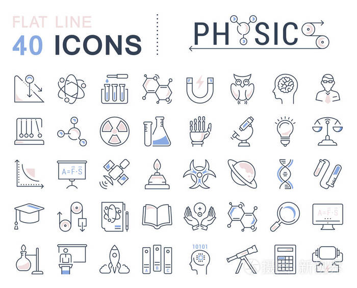 设置矢量扁线图标物理