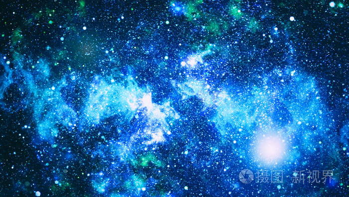 蓝色的黑暗夜空有多的恒星银河在空间背景