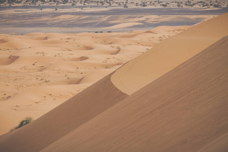 在撒哈拉沙漠，摩洛哥沙丘