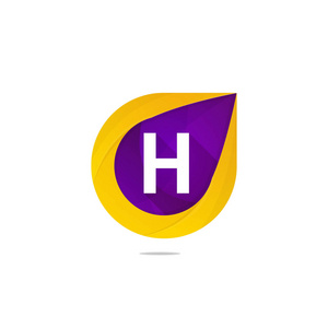 乐趣平 H 字母 logo 标志。抽象的形状元素图标矢量