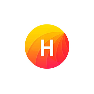 抽象平面圆 h logo 字母符号标志公司图标 vect照片