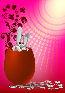 复活节兔子在蛋壳