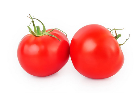 孤立在白色背景上的新鲜红番茄
