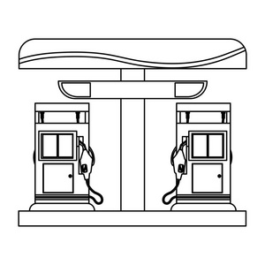 中国石油加油站简笔画图片