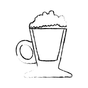 轮廓咖啡奶油玻璃图标