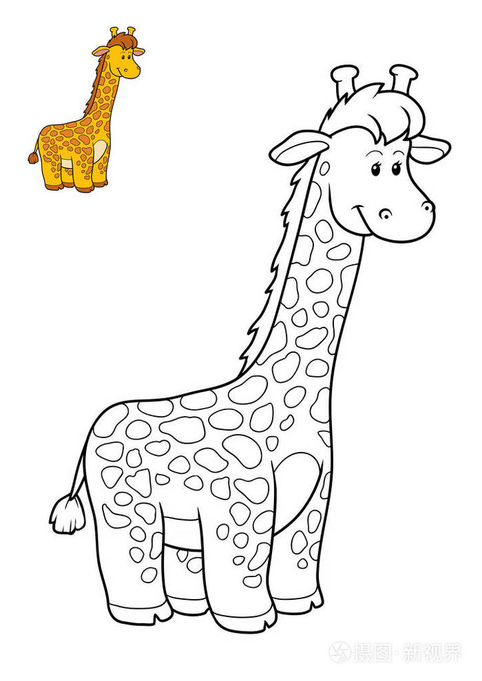 着色书长颈鹿