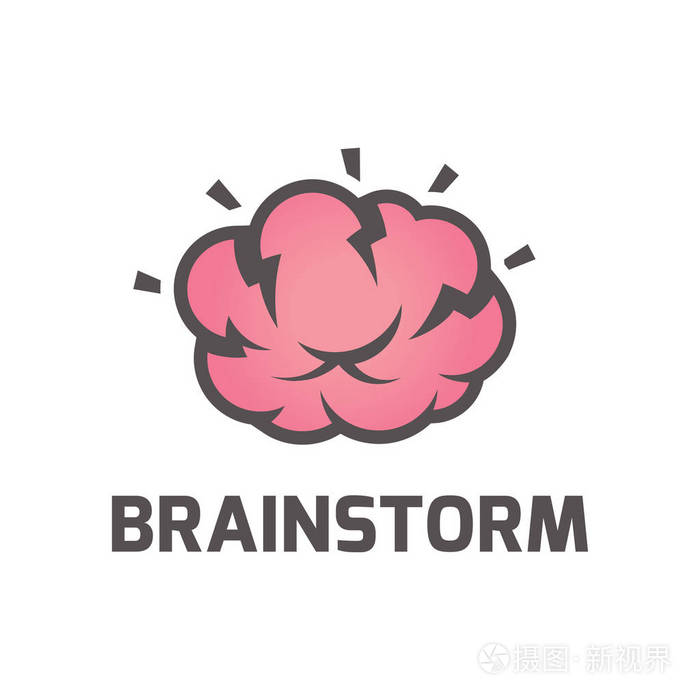 头脑风暴平面设计矢量图标