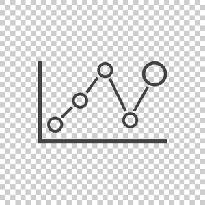 业务图图标。图表上孤立背景平面矢量插图