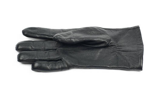 分离的单黑色皮革手套