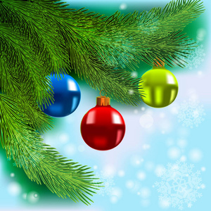 圣诞节的装饰树球背景图片