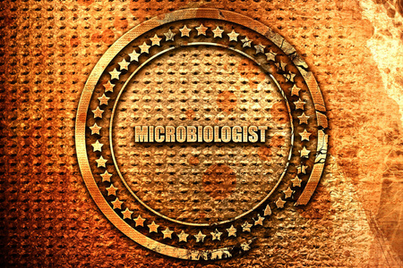 微生物学家，3d 渲染，摇滚金属邮票