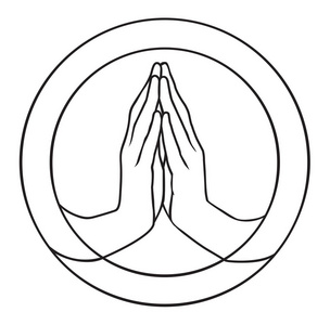 在祈祷位置的手图片