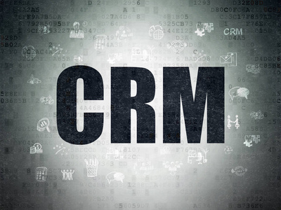 财务理念 Crm 数字数据纸张背景上