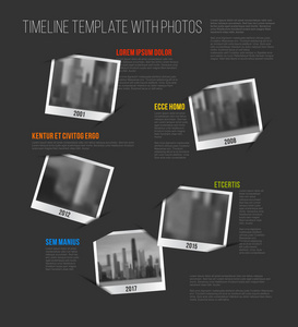 与照片的信息图表时间线模板