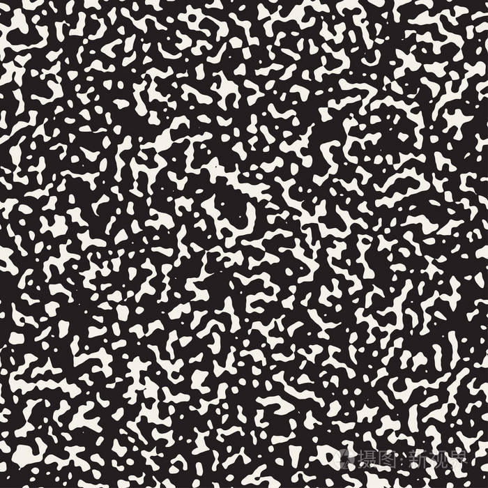 复古又脏又臭的杂色纹理.矢量无缝黑色和白色花纹