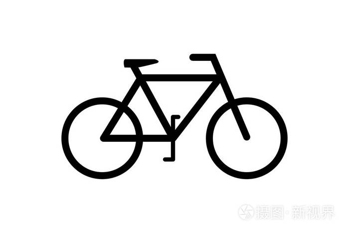 白色背景上的自行车图标插画-正版商用图片0x19tt-摄图新视界