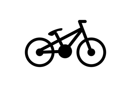 白色背景上的自行车图标