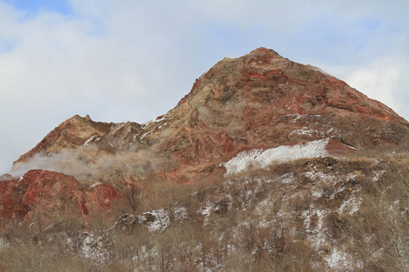 冬天的雪 Usu 山，北海道