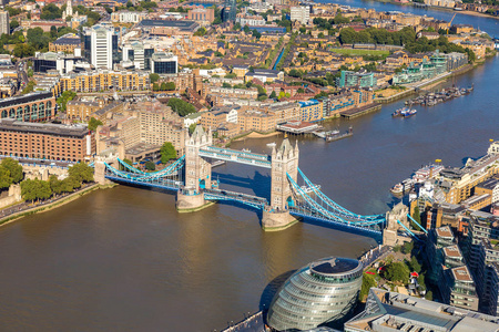 伦敦塔桥的鸟瞰图