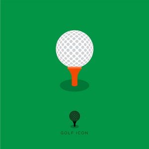 平的高尔夫图标，高尔夫字符