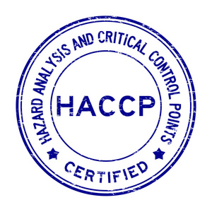 垃圾摇滚蓝 Haccp 危害分析和关键控制点 认证的圆形橡皮戳