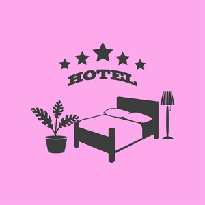 酒店的标志的插图