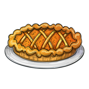 草绘南瓜多彩的草绘馅饼照片