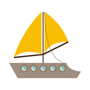 多彩的运输游艇图标设计