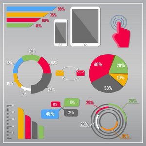 多彩的平面图表元素