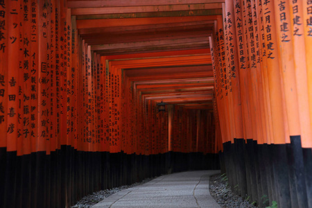 日本京都伏见 Inari 神社红托里门口