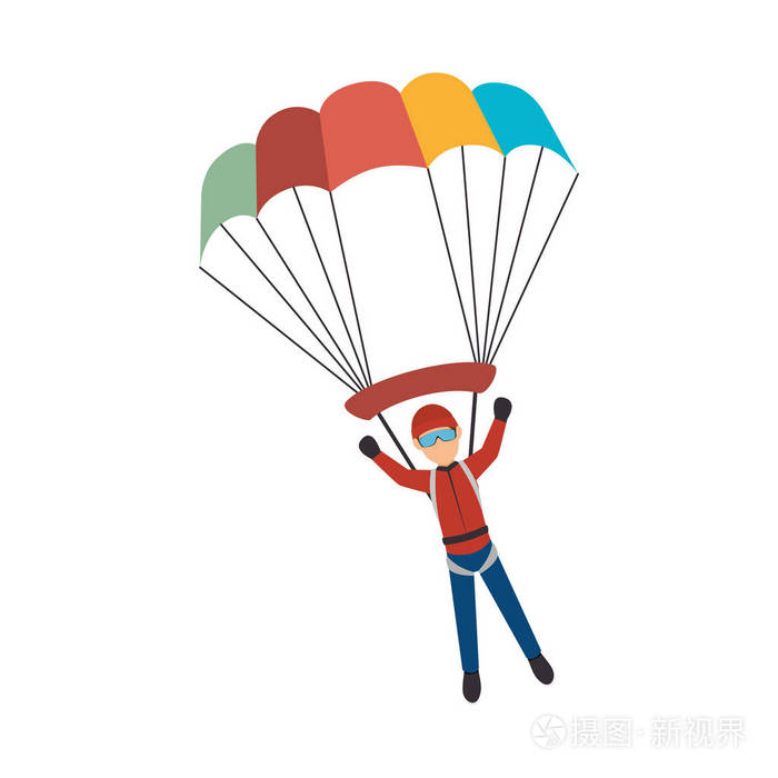 降落伞极端体育运动员头像