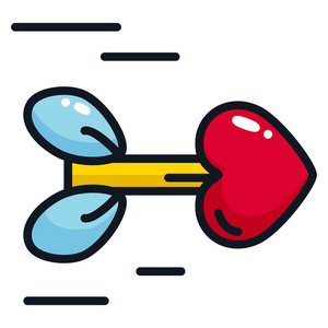 丘比特之箭的卡通风格.图为设计方的在情人节那天,婚礼,订婚照片