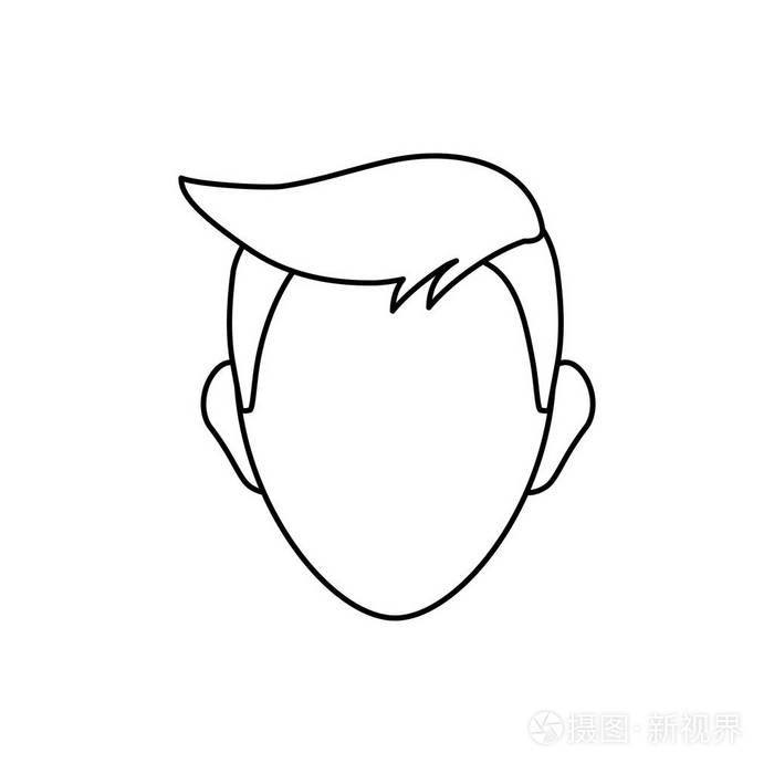 男子头部轮廓插画-正版商用图片0x1zwm-摄图新视界