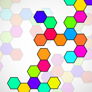 六角形分子的 Dna 结构。几何抽象背景