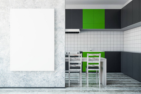 绿色厨房与白板