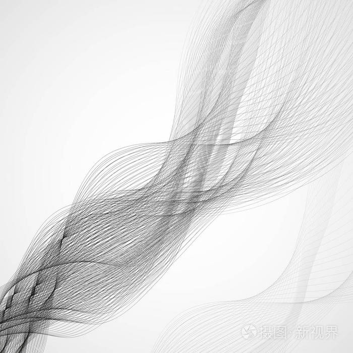 插画 同着灰色的波浪的抽象背景.矢量线.eps
