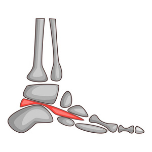 脚痛图标，卡通风格