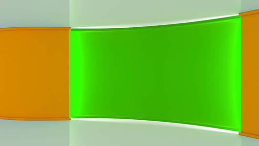 抠抠节为任何绿幕抠像生产.黄色和绿色的背景下,黄色的墙.绿墙.3d.