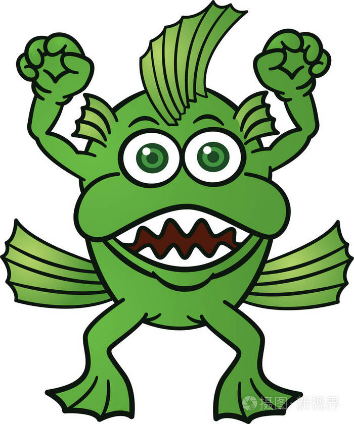 魔鬼鱼卡通人物.矢量图上白色孤立