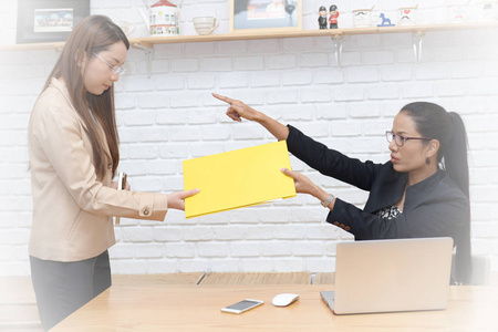 女商人处理文件和笔记本电脑